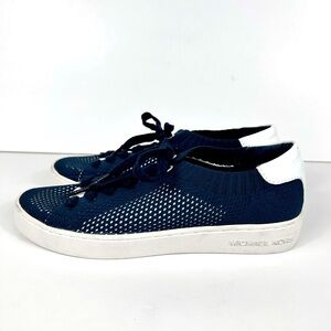 Michael Kors Skyler navy trainer sneakers, fabric uppers, Size 6, Preppy New